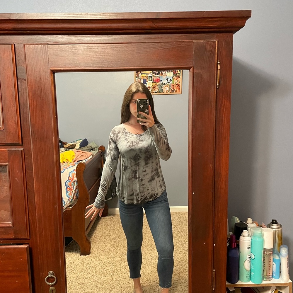 American Eagle soft and sexy long sleeve dark blue tie dye